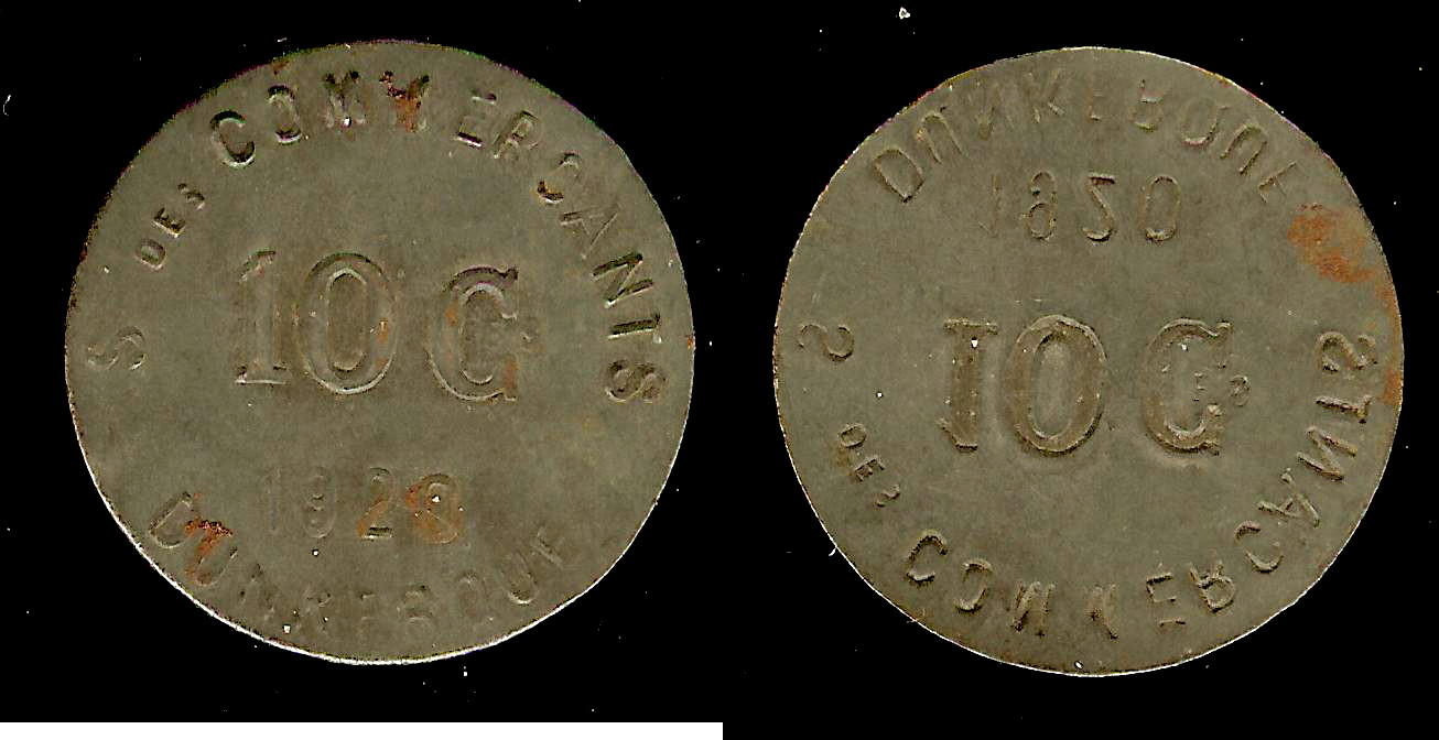 société des commerçants Dunkerque - Nord (59) 10 centimes 1920 S